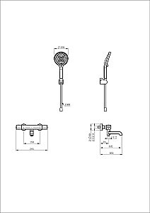 Смеситель для ванны с душем и термостатом WONZON & WOGHAND STAY 2, Белый матовый (WW-B2016-A1-MW) купить в интернет-магазине сантехники Sanbest