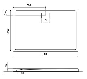 Душевой поддон Excellent ZERO 160x80 купить в интернет-магазине Sanbest