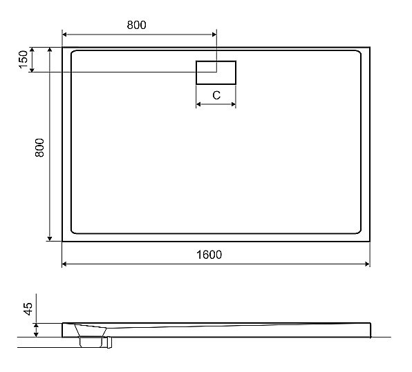 Душевой поддон Excellent ZERO 160x80 купить в интернет-магазине Sanbest