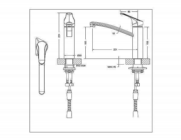 Смеситель для кухни BRAVAT Common F7234129CP-RUS купить в интернет-магазине сантехники Sanbest