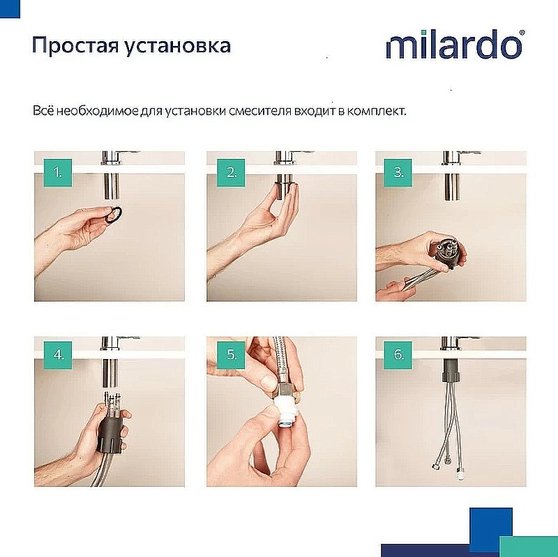 Смеситель для кухни Milardo Rora RORSBFJM05 хром купить в интернет-магазине сантехники Sanbest