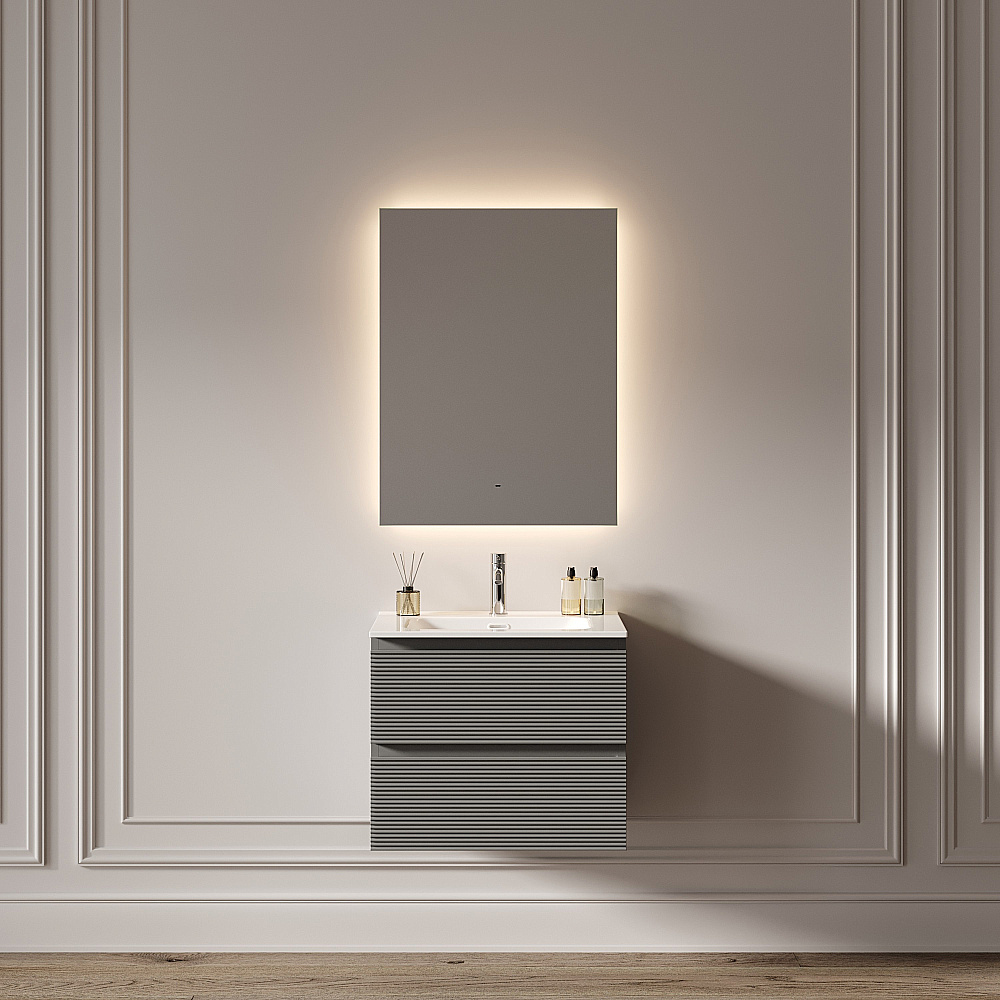 Зеркало с подсветкой Sancos Square 2.0 SQ2.600 60х80 в ванную от интернет-магазине сантехники Sanbest