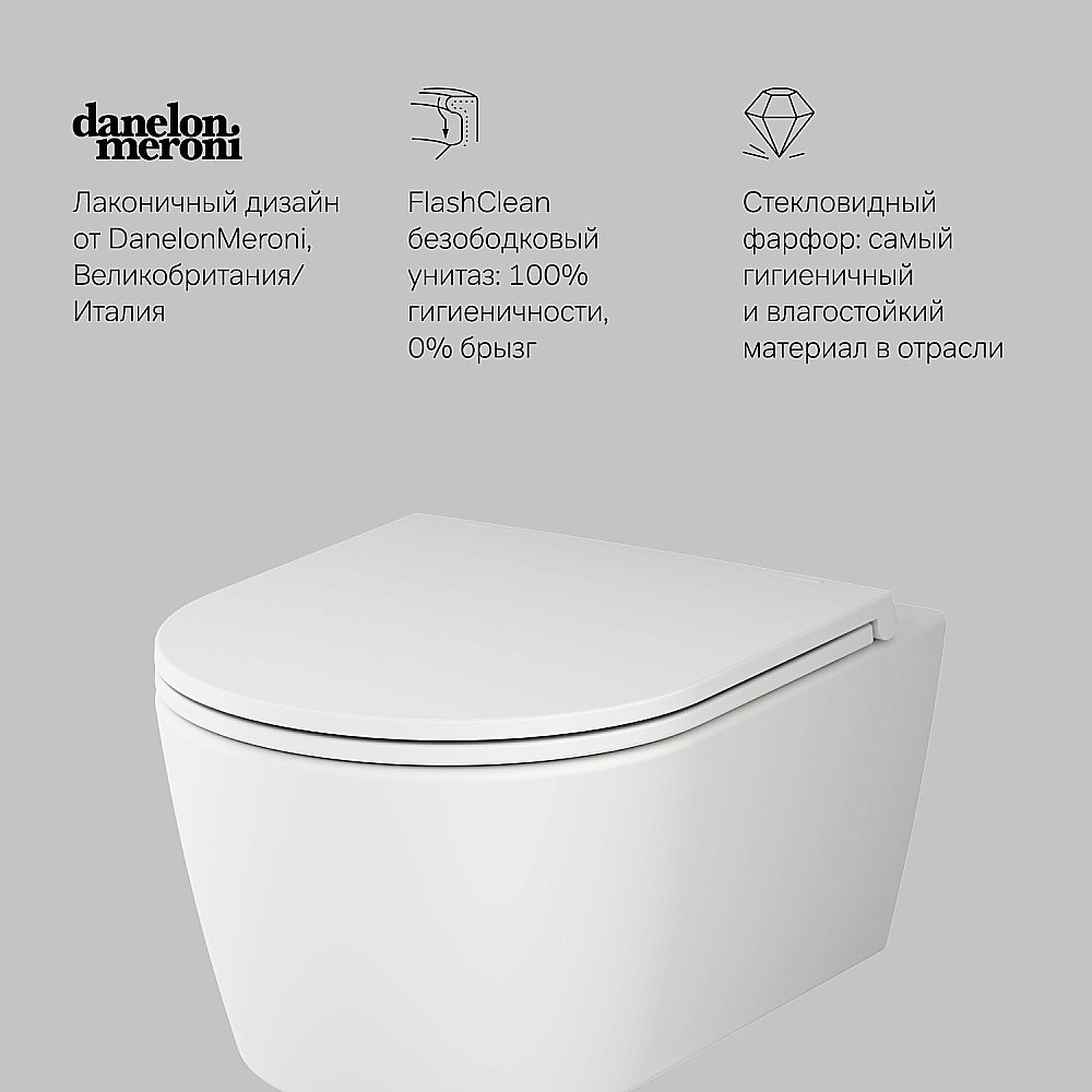 Унитаз подвесной AM.PM Func C8F1700MWSC белый матовый, безободковый купить в интернет-магазине Sanbest