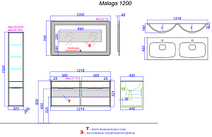 Тумба с раковиной AQWELLA Malaga 120 крафт темный для ванной в интернет-магазине Sanbest