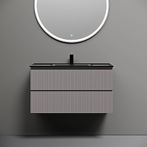 Тумба с раковиной Sancos Snob R 90 SNR90SMСМ серая матовая для ванной в интернет-магазине Sanbest