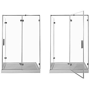 Душевой угол Aquanet Beta NWD1231 140x80 L левый, стекло прозрачное/профиль хром купить в интернет-магазине Sanbest