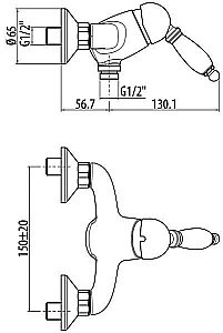 Смеситель для душа Gattoni Orta 2725/27V0 OLD бронза купить в интернет-магазине сантехники Sanbest