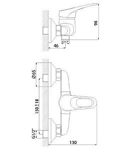 Смеситель для душа Rossinka B B35-41 купить в интернет-магазине сантехники Sanbest