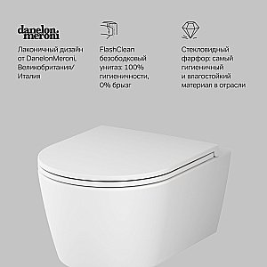 Унитаз подвесной AM.PM Func C8F1700MWSC белый матовый, безободковый купить в интернет-магазине Sanbest