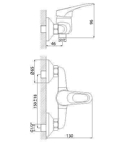 Смеситель для душа Rossinka B B35-41 купить в интернет-магазине сантехники Sanbest