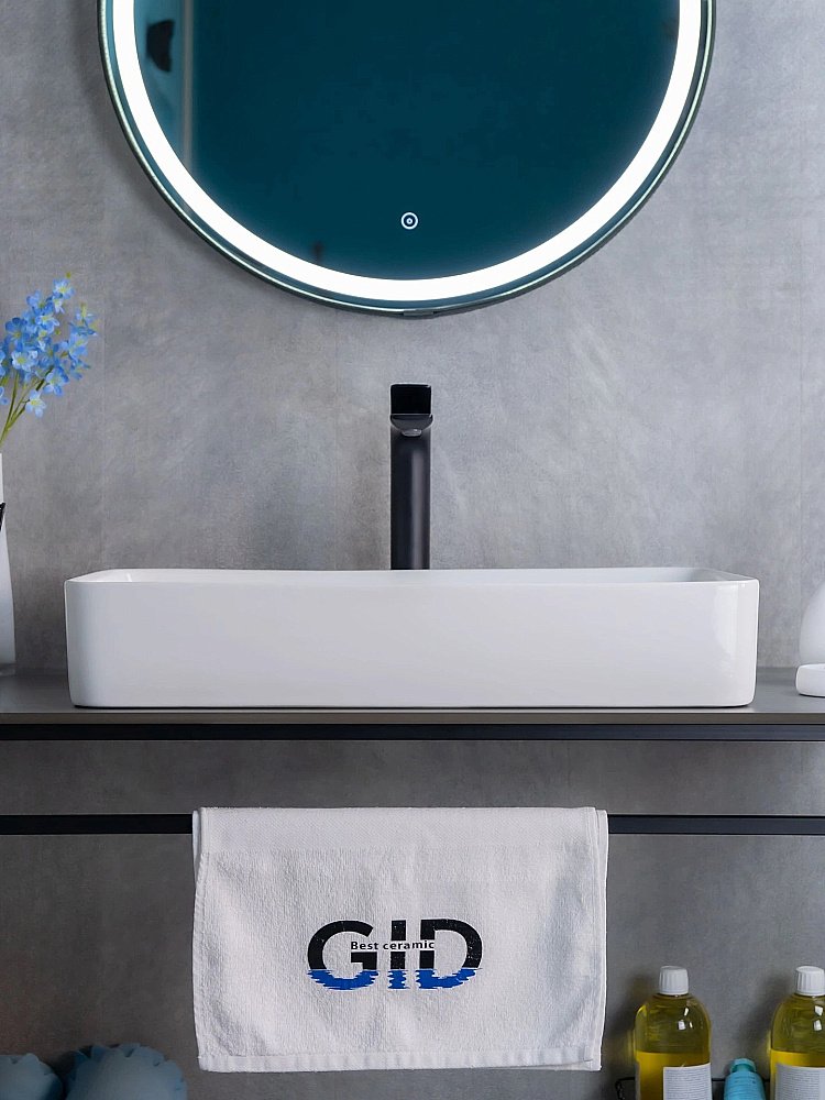 Раковина накладная Gid Geometrico 60 N9396 51140 белая купить в интернет-магазине Sanbest