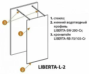 Душевое ограждение Cezares LIBERTA L-2 130x195 купить в интернет-магазине Sanbest