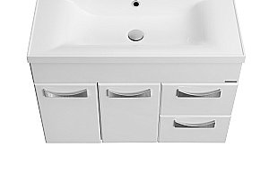 Тумба с раковиной Акватон Диор/Фабиа 80 белая глянцевая для ванной в интернет-магазине Sanbest