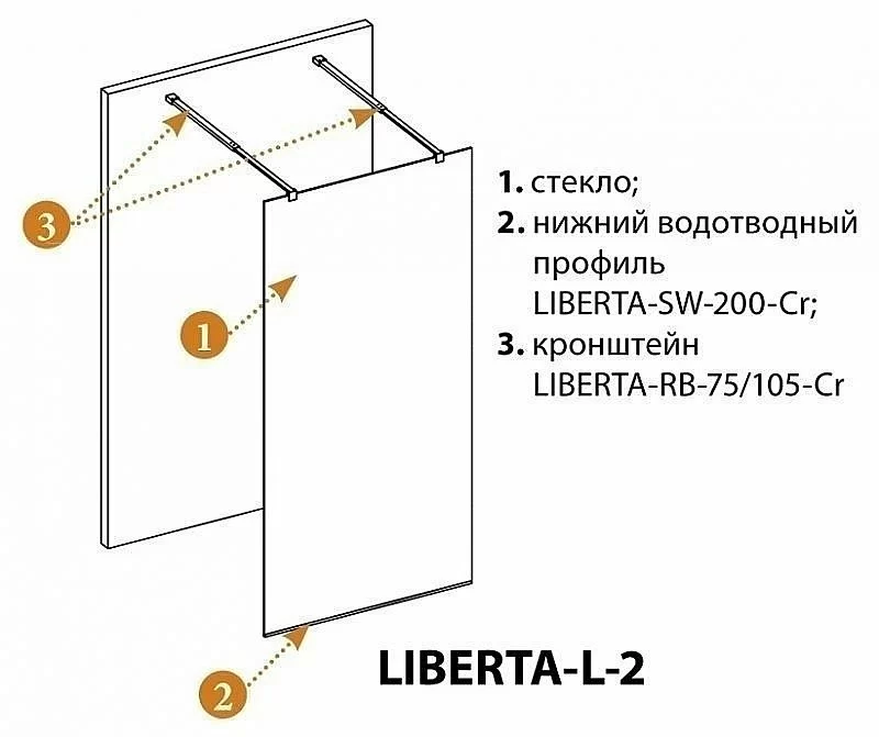 Душевое ограждение Cezares LIBERTA L-2 130x195 купить в интернет-магазине Sanbest