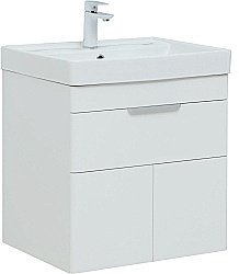 Тумба с раковиной Aquanet Ирис new 60 белый глянец для ванной в интернет-магазине Sanbest