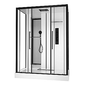 Душевая кабина Black&White GALAXY G8030 160х85 черный/прозрачный купить в интернет-магазине Sanbest