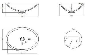 Раковина Salini MAREA 11 S-Sense 1802111G 55 белая купить в интернет-магазине Sanbest