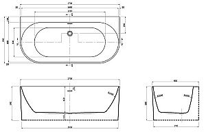 Ванна Azario BRADFORD 170х80 BRA17080 белая купить в интернет-магазине Sanbest