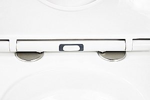 Унитаз подвесной WeltWasser BAMBERG 460+HEIMBACH 043 GL-WT+BAMBERG BL белый глянцевый, безободковый, с крышкой микролифт, слив-торнадо, с инсталляцией и черной кнопкой купить в интернет-магазине Sanbest