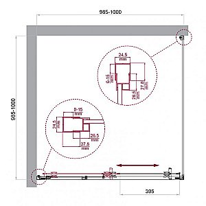 Душевой уголок BelBagno LUCE-A-1 100х100 стекло прозрачное/профиль хром купить в интернет-магазине Sanbest