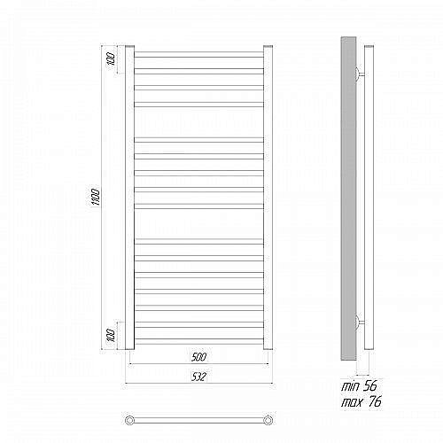 Полотенцесушитель водяной Lemark Ursus П16 LM72116BL купить в интернет-магазине сантехники Sanbest