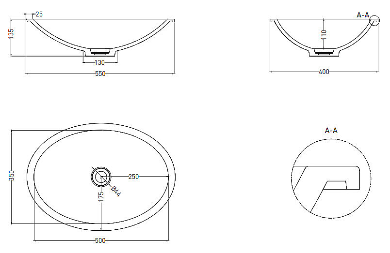 Раковина Salini MAREA 11 S-Sense 1802111G 55 белая купить в интернет-магазине Sanbest