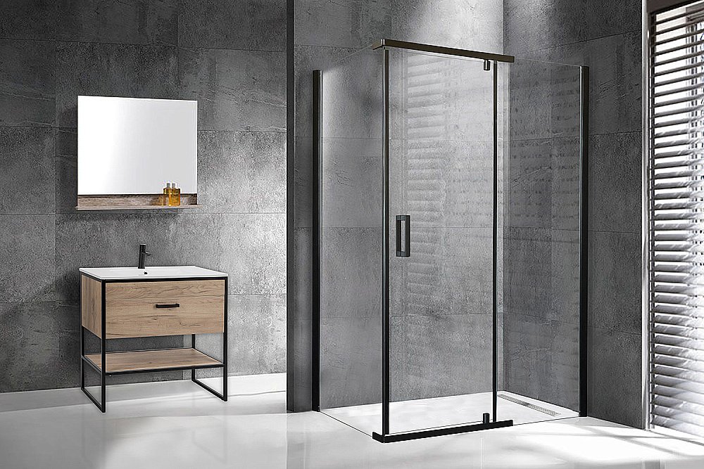 Душевой уголок Royal Bath HPVD RB1140HPVD-T-BL 140х100 прозрачное стекло/профиль черный купить в интернет-магазине Sanbest