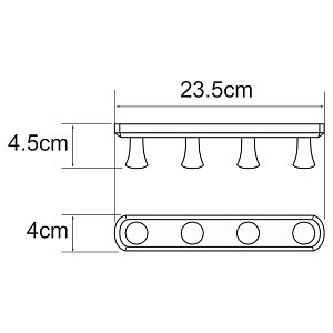 Планка с 4-мя крючками WasserKraft K-1074NICKEL купить в интернет-магазине сантехники Sanbest