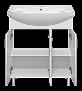 Тумба с раковиной Misty Изео - 75 Э-Изе01075-021Н белая для ванной в интернет-магазине Sanbest