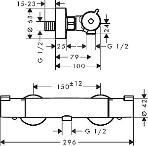 Термостат для душа Hansgrohe Ecostat 1001 CL 13211000 купить в интернет-магазине сантехники Sanbest
