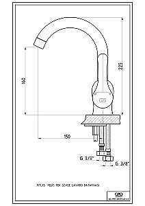 Смеситель для раковины GPD FELIS MTL75 купить в интернет-магазине сантехники Sanbest