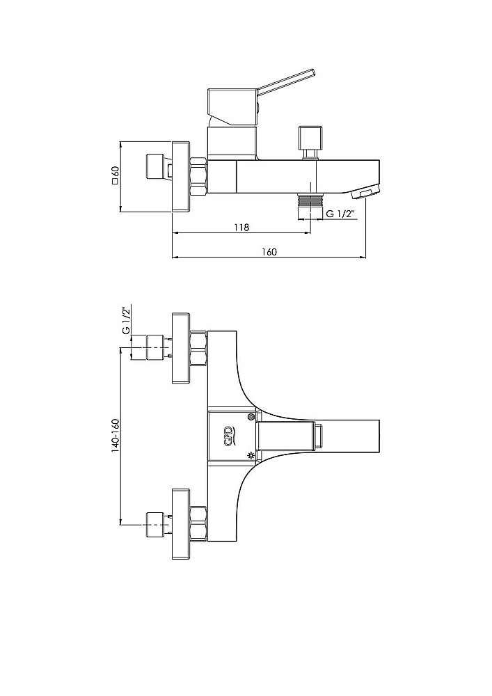 Смеситель для ванны GPD TULIO MBB135 купить в интернет-магазине сантехники Sanbest
