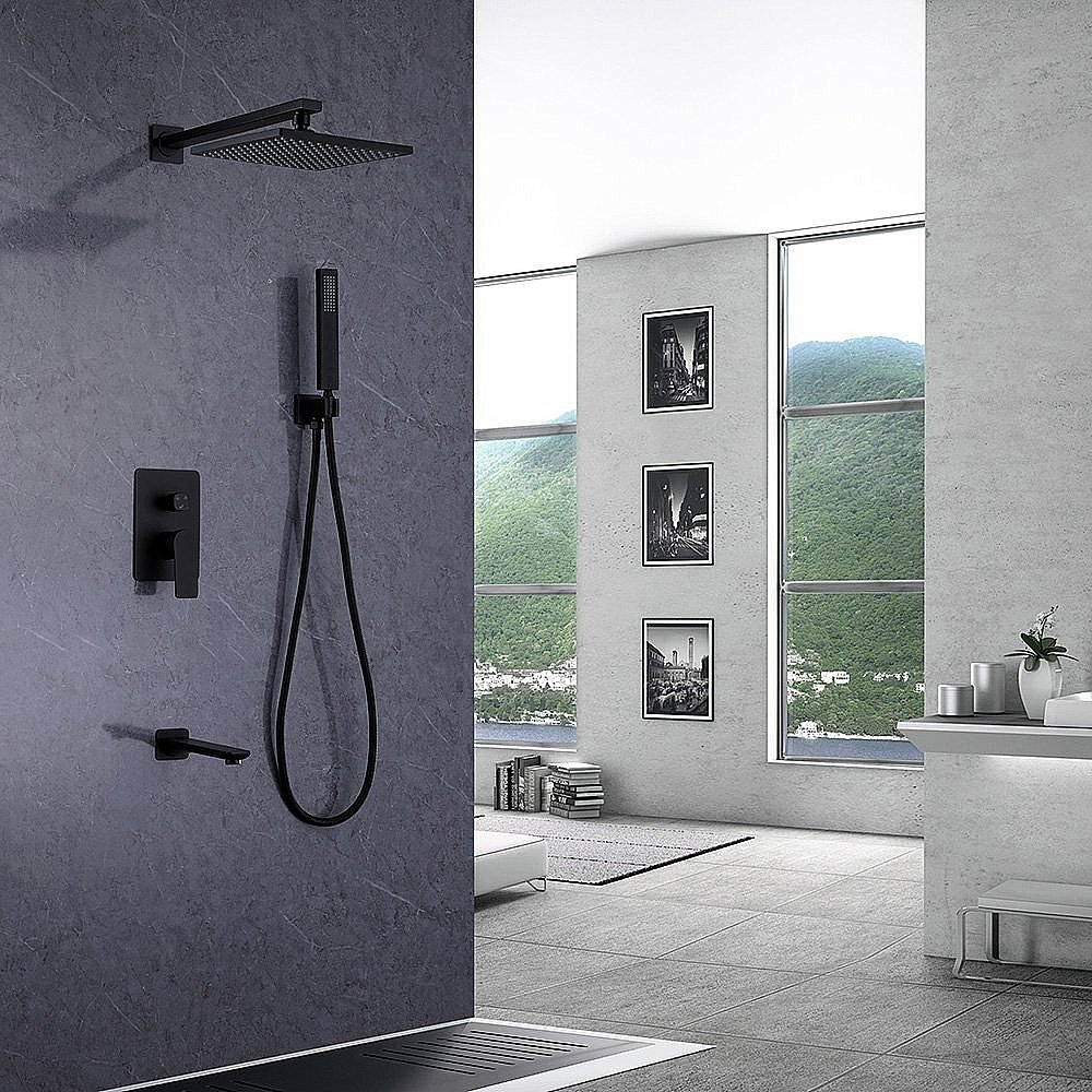 Душевая система ABBER Weiss Insel AF8017B черная матовая купить в интернет-магазине сантехники Sanbest