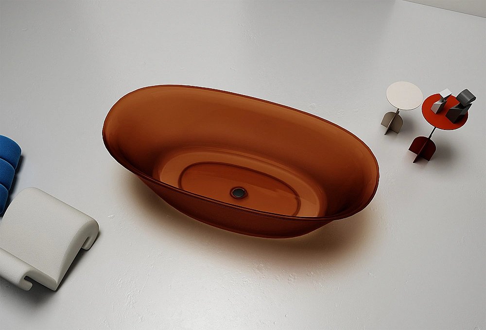 Ванна Abber Kristall AT9707Opal 170x75 коричневая прозрачная купить в интернет-магазине Sanbest