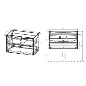 Тумба с раковиной Vincea Mia VMC-2MC800GW + VBS-13980 800 G.White для ванной в интернет-магазине Sanbest