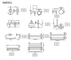 Ершик подвесной ART&MAX BOHEMIA AM-E-4281-Do золото купить в интернет-магазине сантехники Sanbest