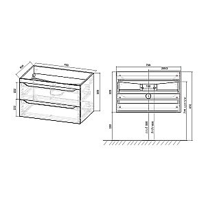 Тумба с раковиной Vincea FINE 80 белая для ванной в интернет-магазине Sanbest