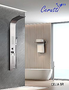 Душевая панель CeruttiSpa Celia BR 10405 нержавеющая сталь матовая купить в интернет-магазине сантехники Sanbest