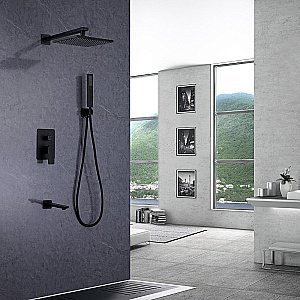 Душевая система ABBER Weiss Insel AF8017B черная матовая купить в интернет-магазине сантехники Sanbest