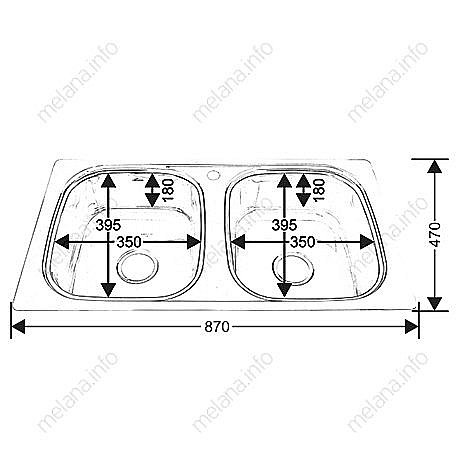 Мойка кухонная с сифоном Melana 199 t (*8) купить в интернет-магазине сантехники Sanbest