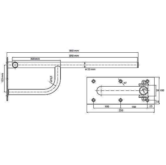 Поручень Bemeta Help 301102321 хром купить в интернет-магазине сантехники Sanbest