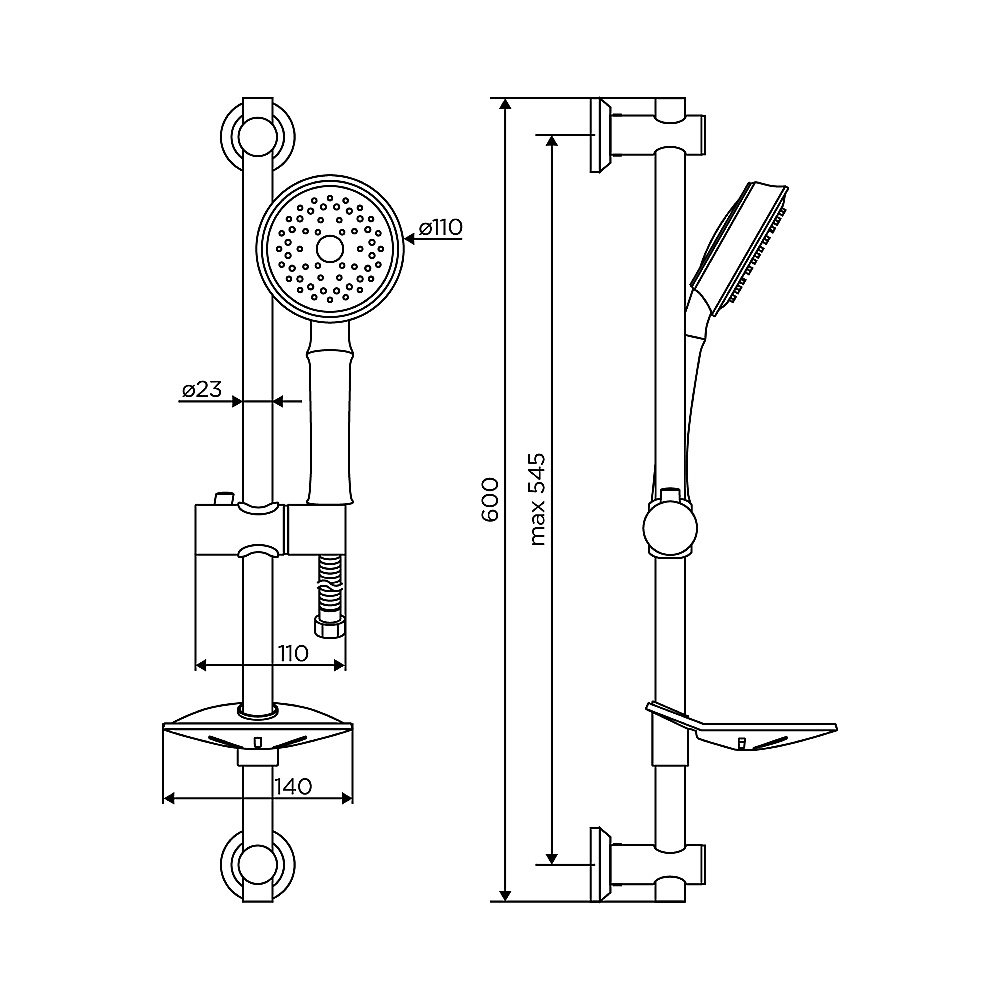 Душевой гарнитур Dorff Classic D0180000 хром купить в интернет-магазине сантехники Sanbest