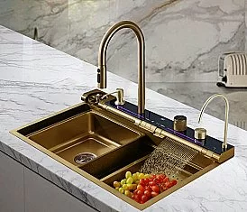 Кухонная мойка CeruttiSpa GLORIA Pro gold 75 CT11109 золото купить в интернет-магазине сантехники Sanbest