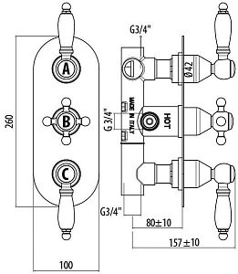 Смеситель для душа Gattoni Termostatici TS994/12 купить в интернет-магазине сантехники Sanbest