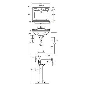 Раковина Simas Arcade AR824bi*3 68 купить в интернет-магазине Sanbest