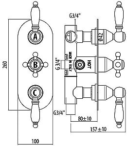Смеситель для душа Gattoni Termostatici TS994/12 купить в интернет-магазине сантехники Sanbest