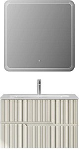 Тумба с раковиной Cezares DUET-N 80 DUET-N-800-2C-SO-AS-P альпака брашированная для ванной в интернет-магазине Sanbest