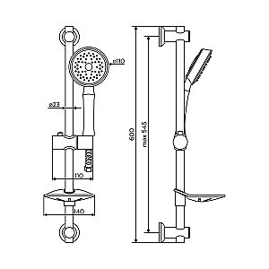 Душевой гарнитур Dorff Classic D0180000 хром купить в интернет-магазине сантехники Sanbest