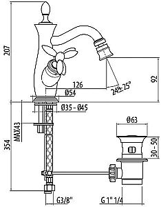 Смеситель для биде Gattoni Timor 1835018D0oro золото купить в интернет-магазине сантехники Sanbest