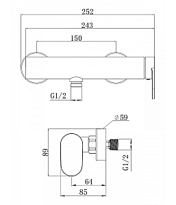 Смеситель для душа Agger Sweet A2720044 черный матовый купить в интернет-магазине сантехники Sanbest